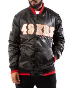 San Francisco 49ers White and Red Satin Jacket