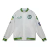 Zena Ward Boston Celtics White Satin Varsity Jacket