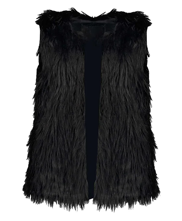 Black Faux Fur Vest For Sale - William Jacket