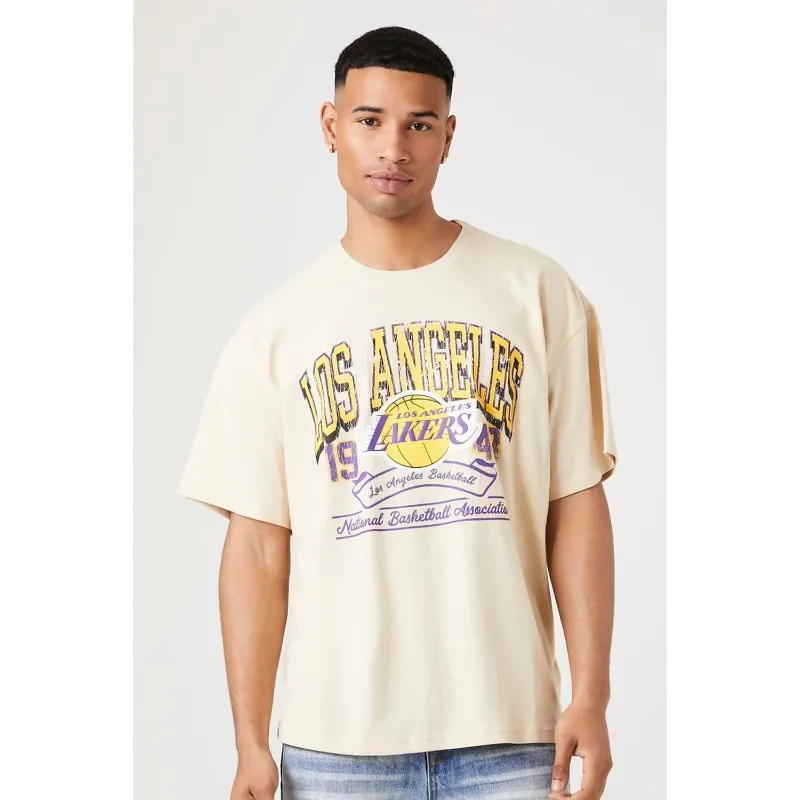 Cotton Men's T-Shirts Colorful Graphic clothing NBA Los Angeles
