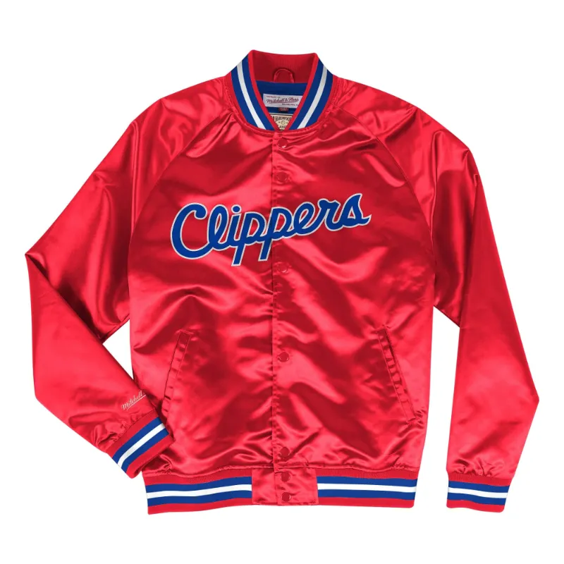 Emie Koss Los Angeles Clippers Red Satin Varsity Jacket