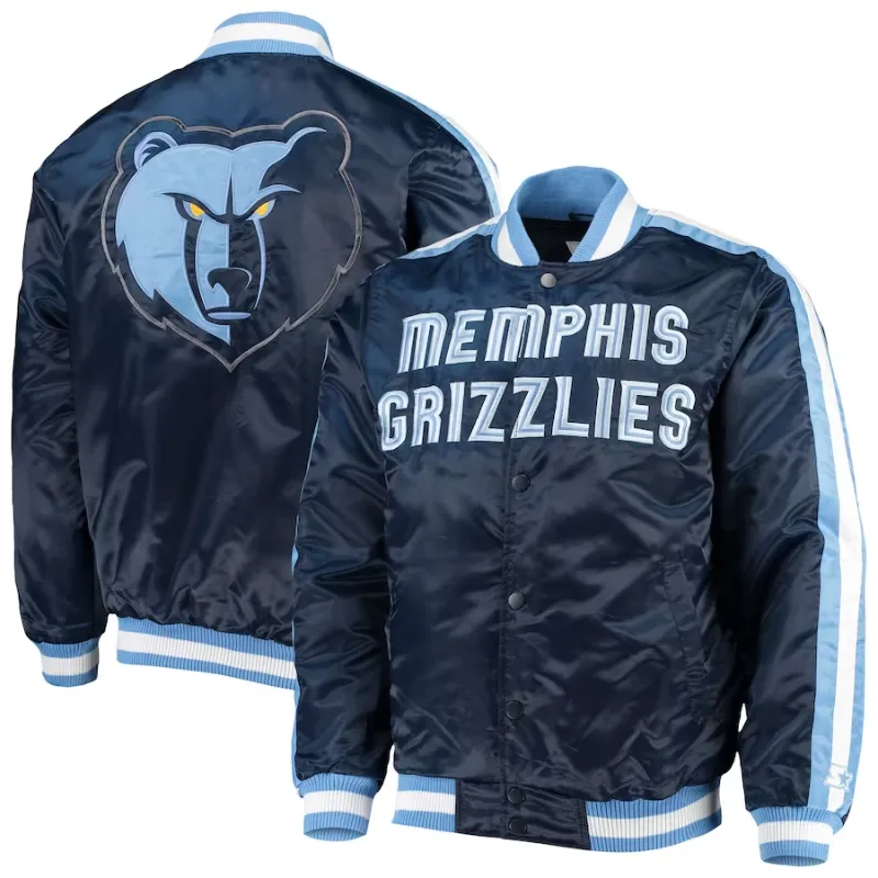 Ethan Kunze William Jacket Grizzlies Satin - Full-Snap Memphis Jacket