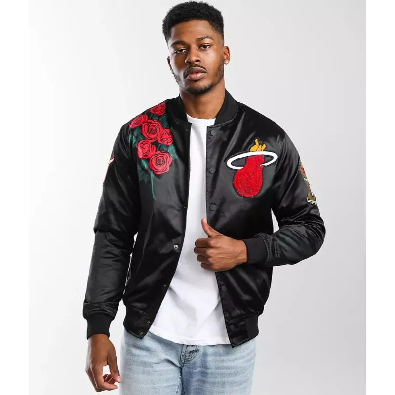 Miami Heat Bomber Leather Jacket