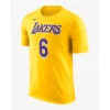 James Los Angeles Lakers Yellow T-Shirt