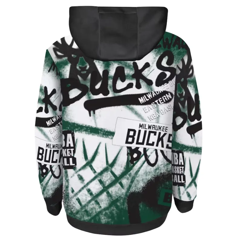 Milwaukee Bucks Youth Spray Pullover Hoodie - William Jacket