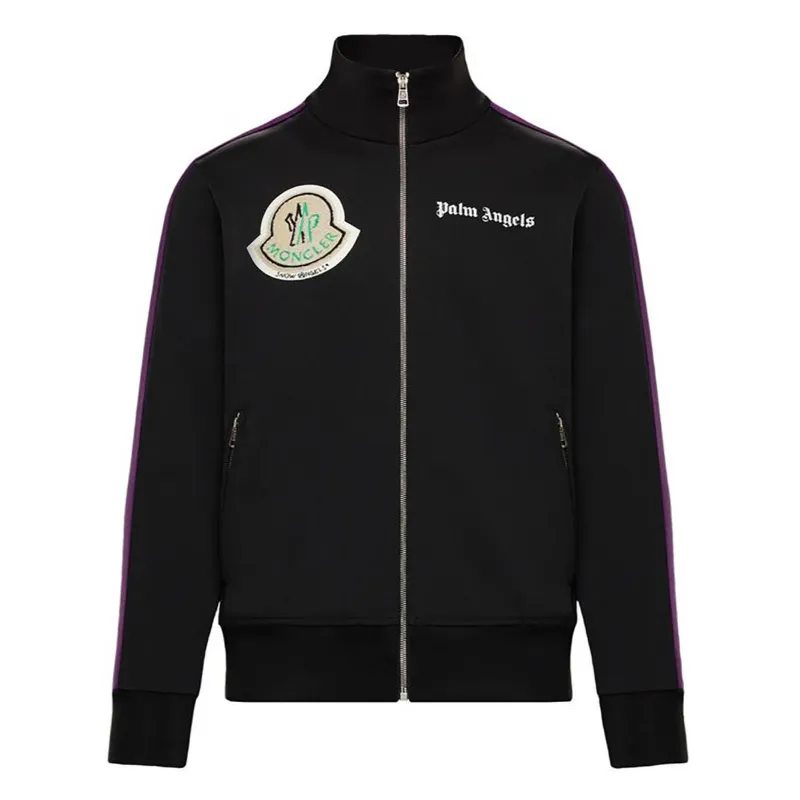 Green Embroidered Track Jacket by Palm Angels on Sale