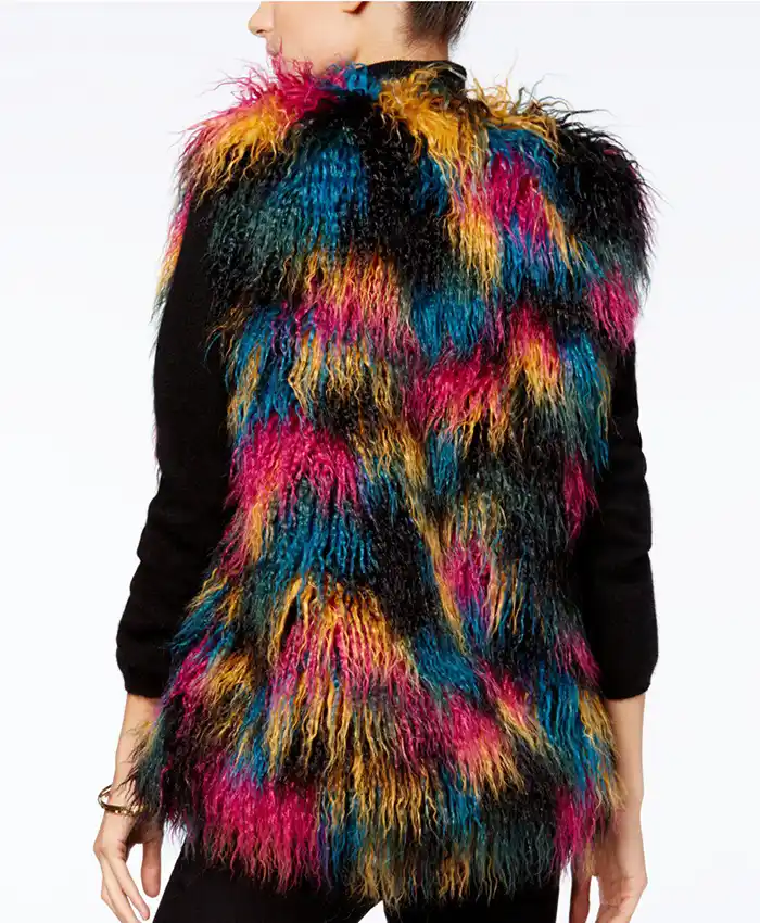 Multicolor Faux Fur Vest – Dolce Cabo