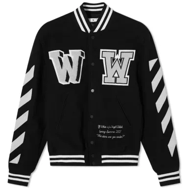 Varsity Off-White Virgil Abloh 2015 Letterman Jacket - Jackets Expert