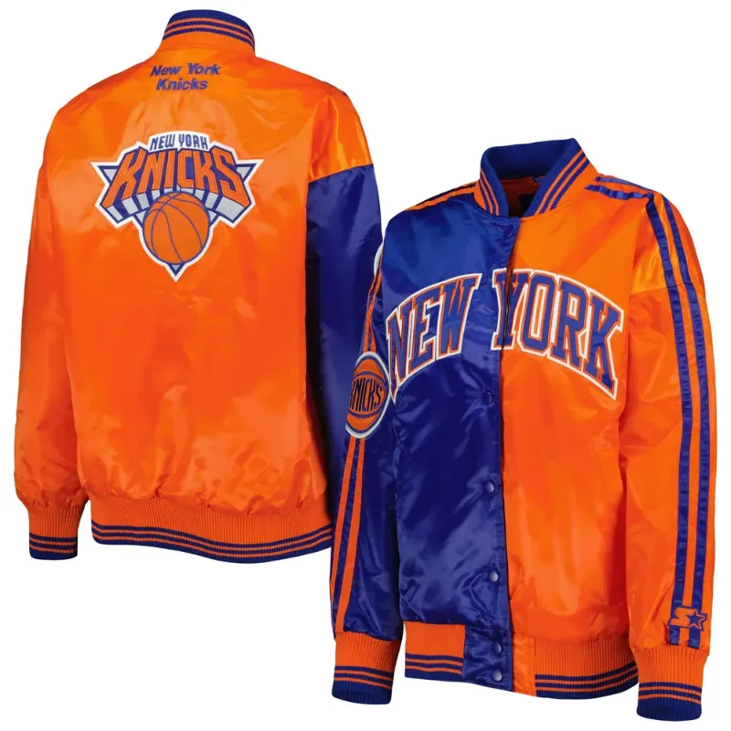 New York Knicks Blue and White Bomber Jacket