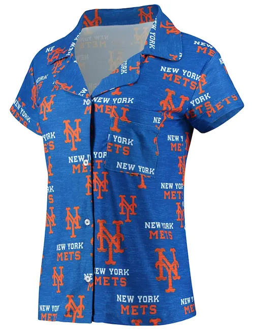 MLB New York Mets Men's Button-Down Jersey - XXL