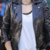 Rita Ora Black Biker Leather Jacket