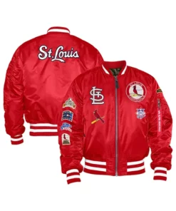 Lids St. Louis Cardinals JH Design Women's Embroidered Logo All-Wool Jacket  - Red