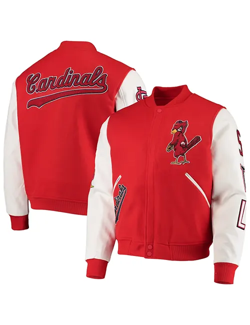 ST. LOUIS CARDINALS FULL LEATHER JACKET - NAVY