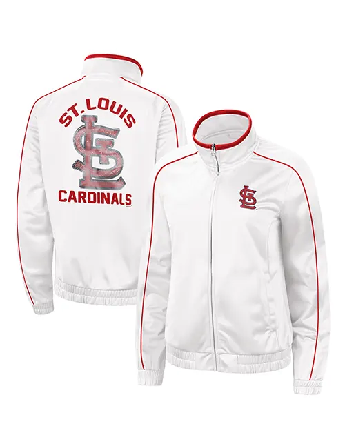 St Louis Cardinals White Full Zip Jacket - William Jacket