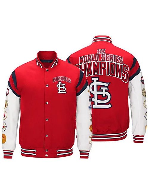 St. Louis Cardinals Letterman Red and White Two Tone Jacket