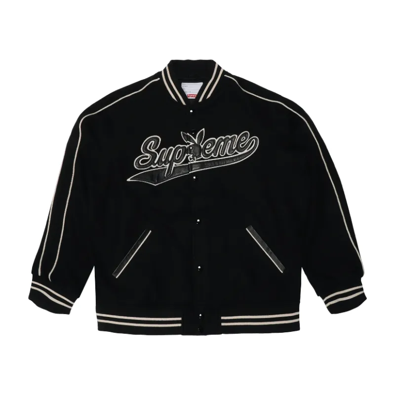 Supreme Black Varsity Jacket - William Jacket