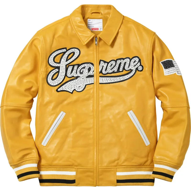 supreme uptown studded varsity leather jacket size Medium M Rare