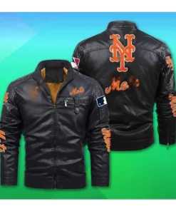 New York Mets Leather Jacket - William Jacket