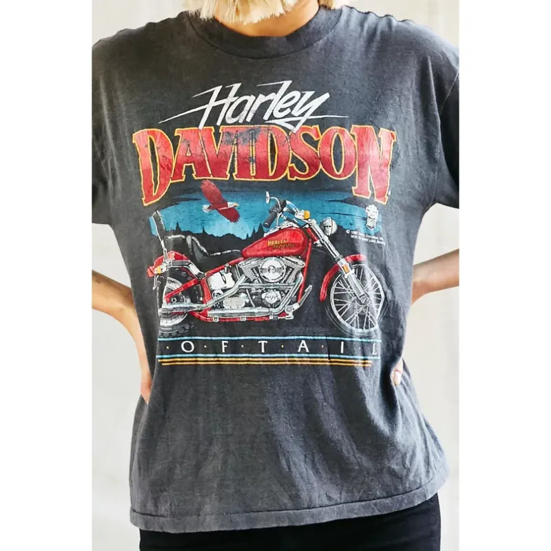 破れHARLEY-DAVIDSON 『エンジン・プリント』Vintage Tシャツ！