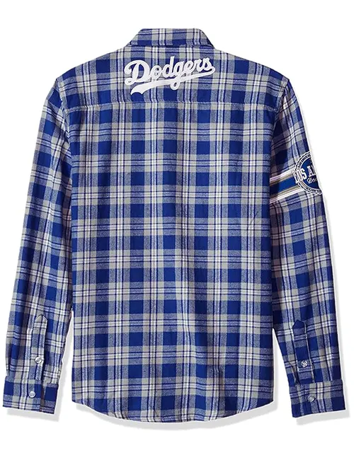 Columbia Blue Long Sleeve Los Angeles Dodgers Flannel Button-Up