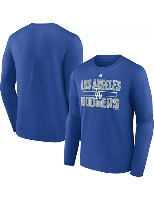 Men's Los Angeles Dodgers Nike Light Blue Tri-Blend 3/4-Sleeve Raglan T- Shirt