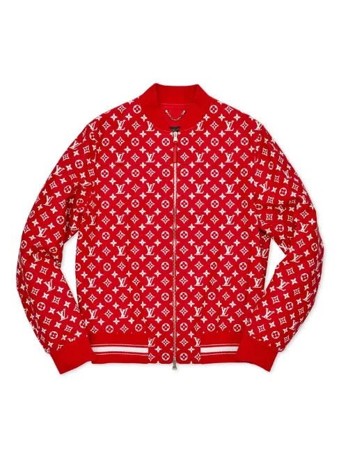 Louis Vuitton Women Red Monogram Side Wool Coat Size FR 38 IT 42