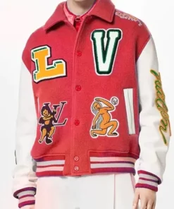 Maroon Louis Vuitton Varsity Jacket - William Jacket