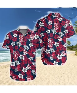 Mlb Boston Red Sox Hawaiian Shirt Summer Button Up - Hot Sale