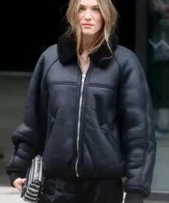 Charlotte Leather Padded Jacket