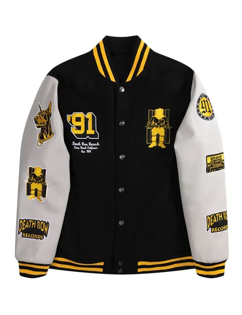 Death Row Records Collegiate Black Varsity Jacket - William Jacket