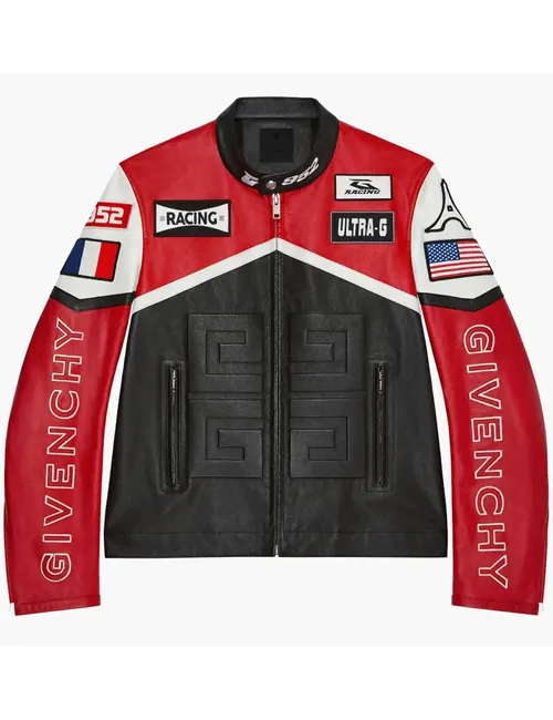 Givenchy Racing Red and Black Leather Jacket - William Jacket
