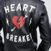 Heart Breaker Black Biker Leather Jacket