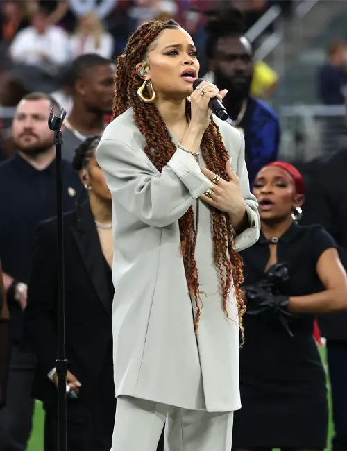 Andra Day's Super Bowl Glam Look