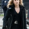 FBI S04 Nina Chase Black Shearling Leather Jacket