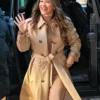 Gina Rodriguez Brown Leather Coat