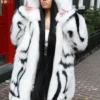 Nicki Minaj Rapper Premiere White And Black Coat On Sale
