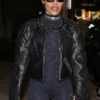 Teyana Taylor Black Cropped Leather Jacket