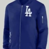 Los Angeles Dodgers Blue Fleece Bomber Jacket On Sale