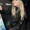 Billboard Country Power Players 2024 Lainey Wilson Black Leather Jacket
