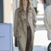 Jennifer Lopez Floral Cotton Trench Coat On Sale