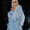 Rihanna NYC 2024 Grey Fuzzy Jacket