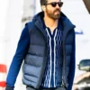 Ryan Reynolds Blue Puffer Vest
