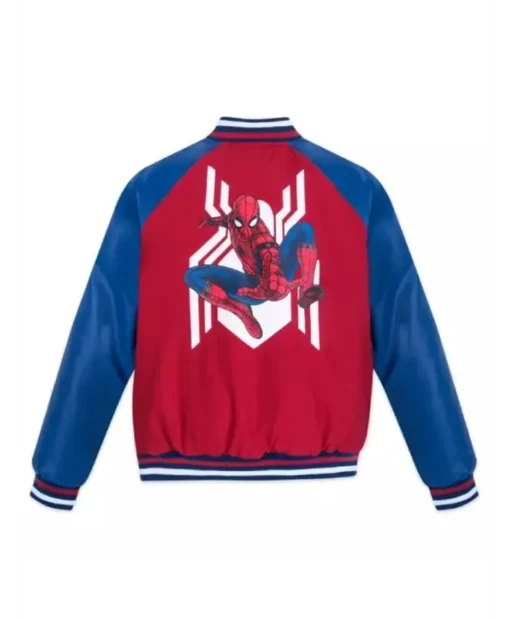 90s Spider Man Varsity Jacket Back