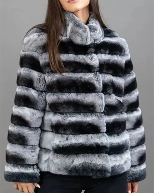 Belinda Real Chinchilla Fur Women Coat Jacket