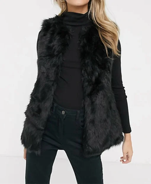 Black Vest Faux Fur