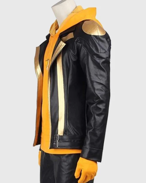 Buy Pokemon Go Team Spark Black Gold Leather Jacket