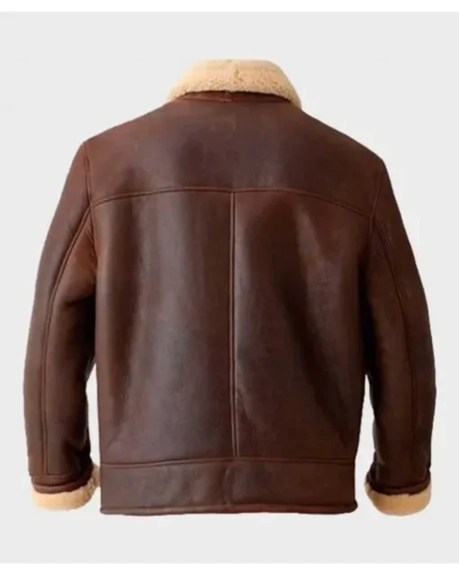 Clark Shearling Leather Brown Jacket Back