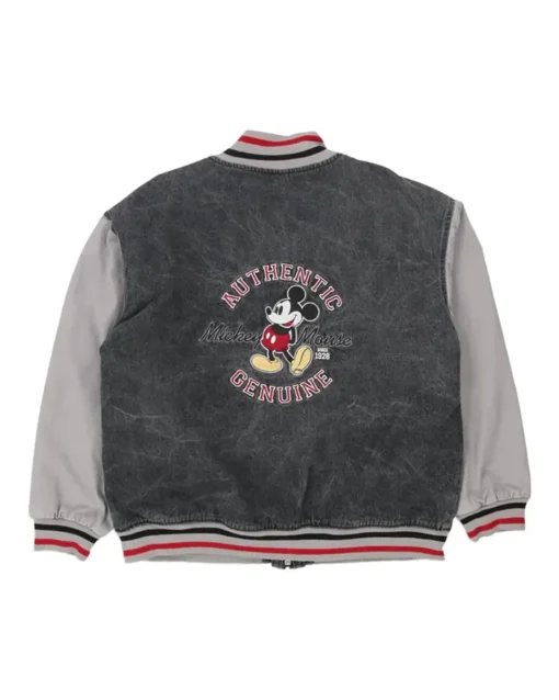 Cool Grey Vintage Varsity Jacket Style 2 Back