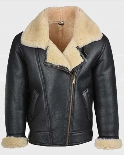 Erik Shearling Black Sheepskin Leather Jacket