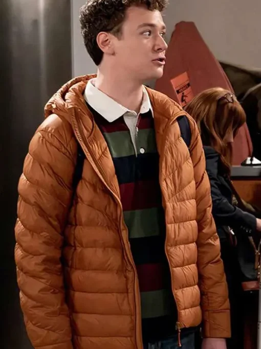 Frasier-S01-David-Crane-Orange-Puffer-Hooded-Jacket